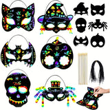 NNETM Halloween Scratch Art Mask Set (72pcs)