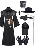 NNETM Plague Doctor Black Adult Costume Robe Set