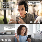 NNETM Wireless Noise Cancelling Headset for Office & Drivers