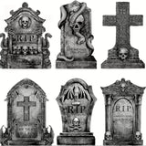 NNETM Halloween Tombstones Outdoor Graveyard Yard Signs with Stakes
