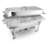 NNEAGS 4.5L Dual Tray Stainless Steel Chafing Food Warmer Catering Dish