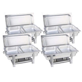 NNEAGS 4X Stainless Steel Chafing Double Tray Catering Dish Food Warmer
