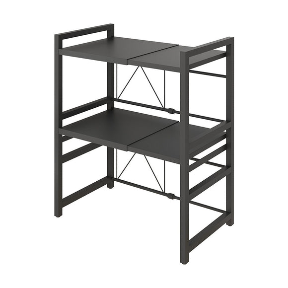 NNEAGS 3 Tier Steel Black Retractable Kitchen Microwave Oven Stand Multi-Functional Shelves Storage Organizer