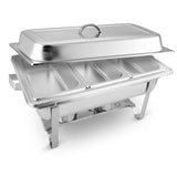 NNEAGS 3L Triple Tray Stainless Steel Chafing Food Warmer Catering Dish