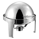 NNEAGS 6L Stainless Steel Chafing Food Warmer Catering Dish Round Roll Top