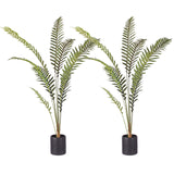 NNEAGS 2X 210cm Artificial Green Rogue Hares Foot Fern Tree Fake Tropical Indoor Plant Home Office Decor