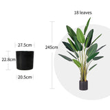 NNEAGS 2X 245cm Artificial Giant Green Birds of Paradise Tree Fake Tropical Indoor Plant Home Office Decor