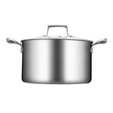 NNEAGS 2X 20cm Stainless Steel Soup Pot Stock Cooking Stockpot Heavy Duty Thick Bottom with Glass Lid