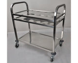 NNEAGS 2X 2 Tier Stainless Steel 8 Compartment Kitchen Seasoning Car Service Trolley Condiment Holder Cart Spice Bowl