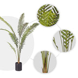 NNEAGS 2X 210cm Artificial Green Rogue Hares Foot Fern Tree Fake Tropical Indoor Plant Home Office Decor