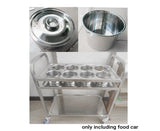 NNEAGS 2X 2 Tier Stainless Steel 8 Compartment Kitchen Seasoning Car Service Trolley Condiment Holder Cart Spice Bowl