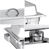 NNEAGS 4.5L Dual Tray Stainless Steel Chafing Food Warmer Catering Dish
