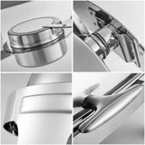 NNEAGS 6L Stainless Steel Chafing Food Warmer Catering Dish Round Roll Top