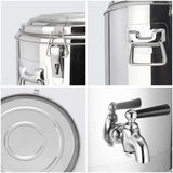 NNEAGS 2X 22L Stainless Steel Insulated Stock Pot Dispenser Hot & Cold Beverage Container With Tap