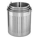 NNEAGS 2X 21L 18/10 Stainless Steel Perforated Stockpot Basket Pasta Strainer with Handle