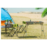 NNEAGS Skewers Grill with Side Tray Portable Stainless Steel Charcoal BBQ Outdoor 6-8 Persons