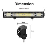 NNEDSZ 20 inch Light Bar Quad Row Combo Beam 4x4 Work Driving Lamp 4wd