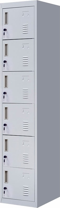 6-Door Locker for Office Gym Shed School Home Storage