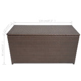 NNEVL Garden Storage Box Brown 120x50x60 cm Poly Rattan