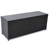 NNEVL Garden Storage Box Black 120x50x60 cm Poly Rattan