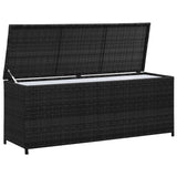 NNEVL Garden Storage Box Black 120x50x60 cm Poly Rattan