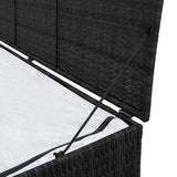 NNEVL Garden Storage Box Black 120x50x60 cm Poly Rattan