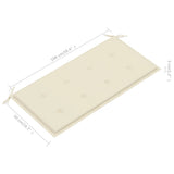 NNEVL Garden Bench Cushion Cream 100x50x3 cm