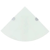 NNEVL Corner Shelf with Chrome Supports Glass White 35x35 cm