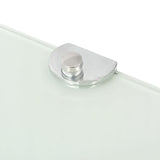 NNEVL Corner Shelf with Chrome Supports Glass White 35x35 cm