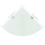NNEVL Corner Shelf with Chrome Supports Glass White 35x35 cm