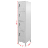 NNEVL Locker Cabinet with 4 Compartments 38x45x180 cm