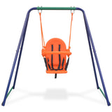 NNEVL 2-in-1 Single Swing and Toddler Swing Orange
