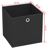 NNEVL Storage Boxes 10 pcs Non-woven Fabric 32x32x32 cm Black