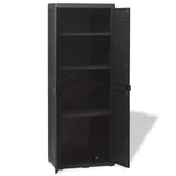 NNEVL Garden Storage Cabinet with 3 Shelves Black