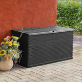 NNEVL Garden Storage Box Brown 120x50x60 cm Poly Rattan