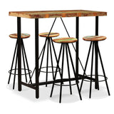 NNEVL Bar Set 5 Pieces Solid Wood Reclaimed