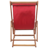 NNEVL Folding Beach Chair Fabric and Wooden Frame Red