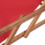 NNEVL Folding Beach Chair Fabric and Wooden Frame Red