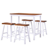 NNEVL Bar Table and Stool Set 5 Pieces Solid Wood