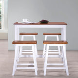 NNEVL Bar Table and Stool Set 5 Pieces Solid Wood