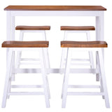 NNEVL Bar Table and Stool Set 5 Pieces Solid Wood