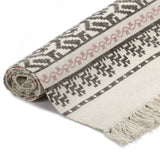 NNEVL Kilim Rug Cotton 160x230 cm with Pattern Grey/Pink
