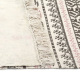 NNEVL Kilim Rug Cotton 160x230 cm with Pattern Grey/Pink