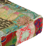 NNEVL Patchwork Pouffe Square Cotton Handmade 50x50x12 cm Green