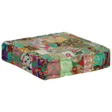 NNEVL Patchwork Pouffe Square Cotton Handmade 50x50x12 cm Green