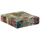 NNEVL Patchwork Pouffe Square Cotton Handmade 50x50x12 cm Green