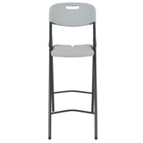 NNEVL Folding Bar Chairs 2 pcs HDPE and Steel White
