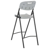 NNEVL Folding Bar Chairs 2 pcs HDPE and Steel White