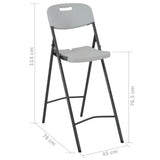 NNEVL Folding Bar Chairs 2 pcs HDPE and Steel White