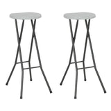 NNEVL Folding Bar Stools 2 pcs HDPE and Steel White